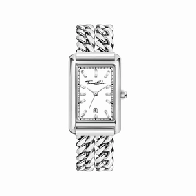 Ladies Rectangular Watch in Silver