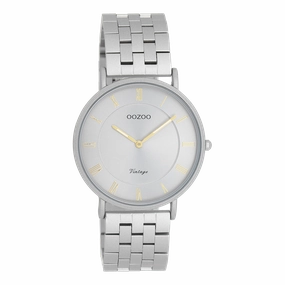 Light grey OOZOO watch with stainless steel bracelet - C20367