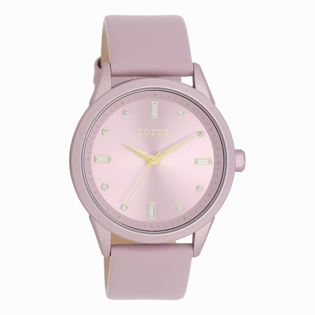 Lilac OOZOO watch with leather strap - C11355