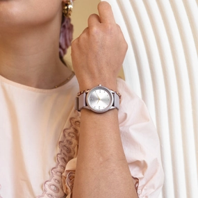 Lilac OOZOO watch with leather strap - C11355