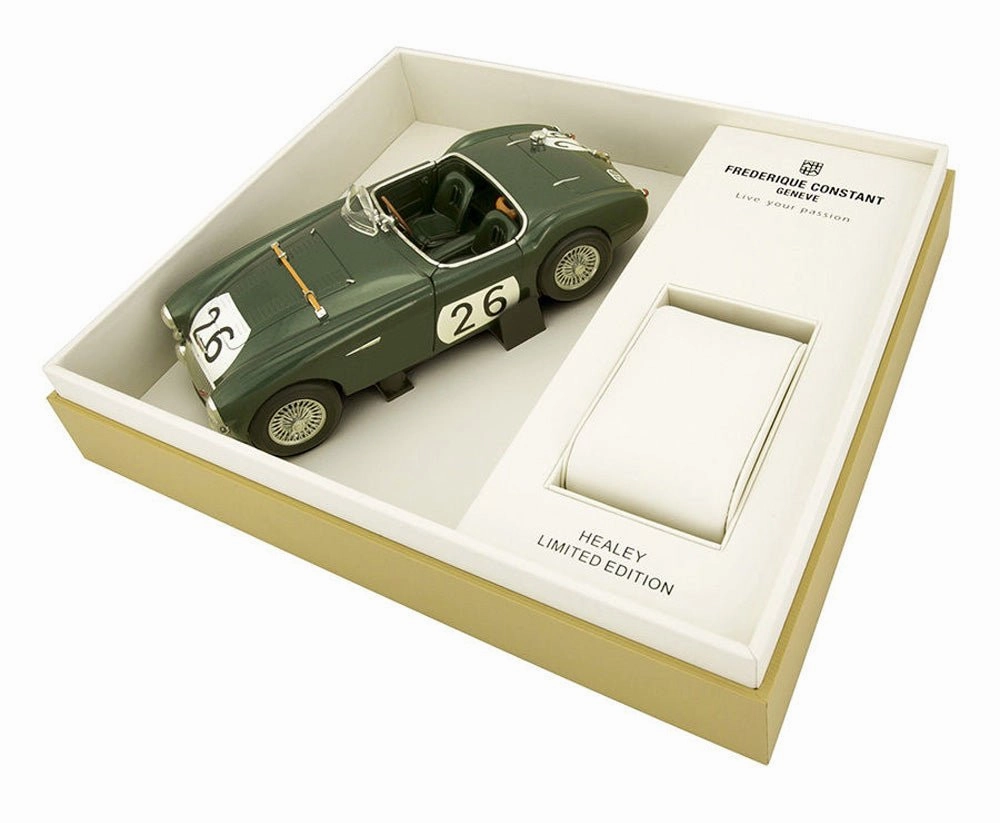 Limited Edition Frederique Constant Vintage Rally Healey Automatic Stainless Steel Silver Dial Brown Leather Strap Date Mens Watch FC-303HV5B6
