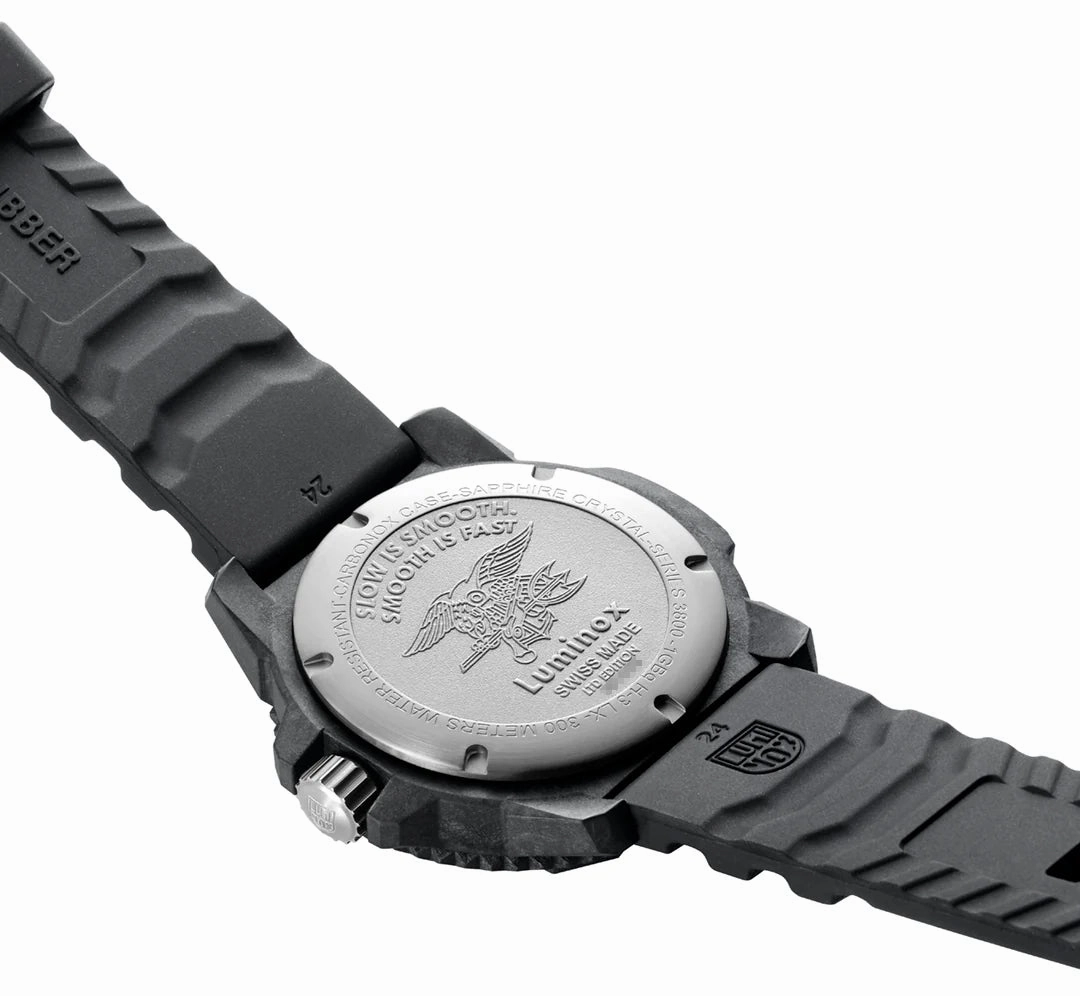 Limited Edition Luminox Master Carbon SEAL CARBONOX  Black Dial Black Rubber Interchangeable Black NATO Strap Date Divers Quartz Mens Watch XS.3801.SIS.SET
