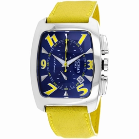 Locman Men's Watch - Classic Titanium Case Blue Dial Yellow Leather Strap | 484BLNYL