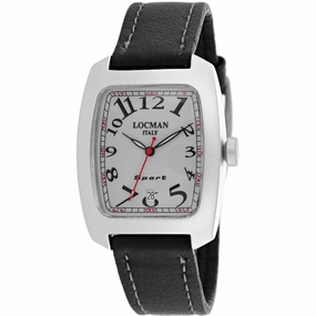 Locman Women's Watch - Classic Aluminum Case White Dial Black Leather Strap | 488AG