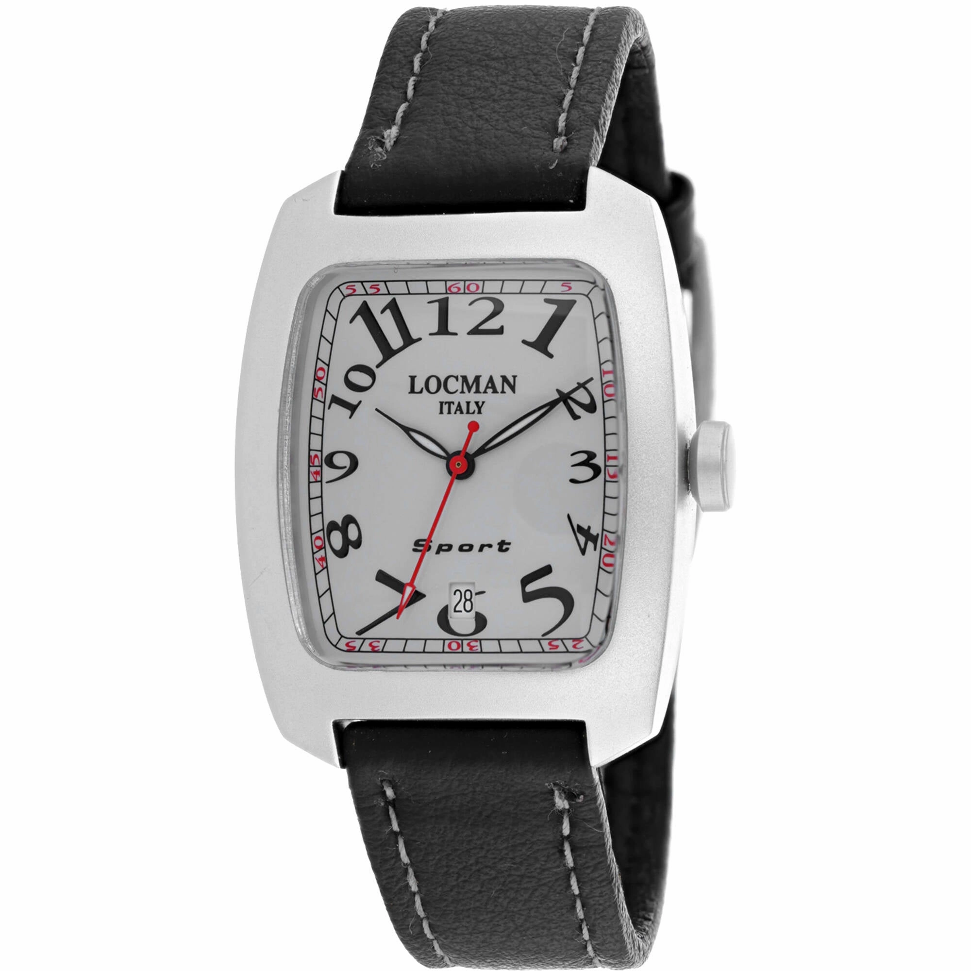 Locman Women's Watch - Classic Aluminum Case White Dial Black Leather Strap | 488AG