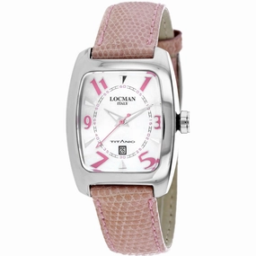 Locman Women's Watch - Classic Quartz White Dial Pink Leather Strap | 483MWNPK