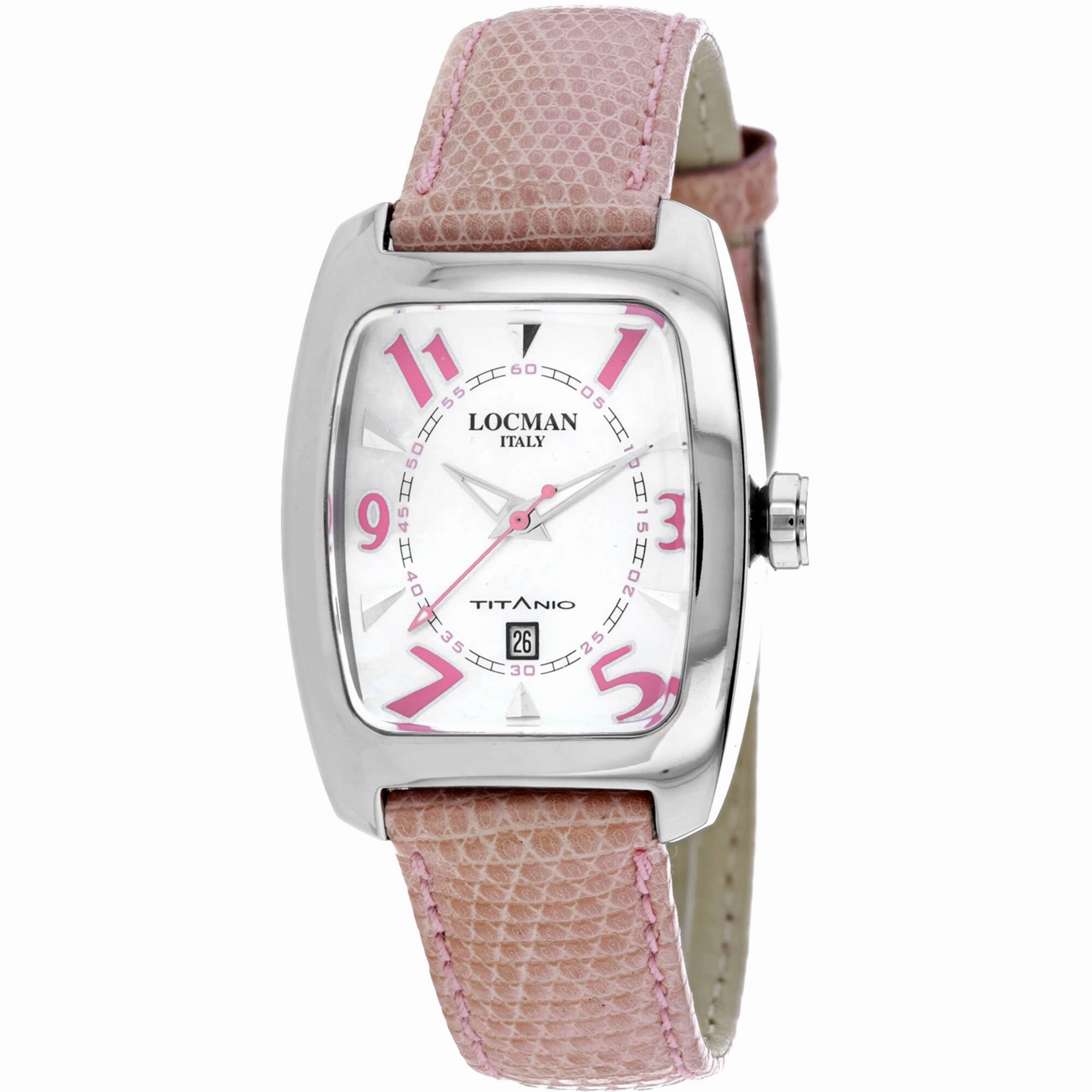 Locman Women's Watch - Classic Quartz White Dial Pink Leather Strap | 483MWNPK