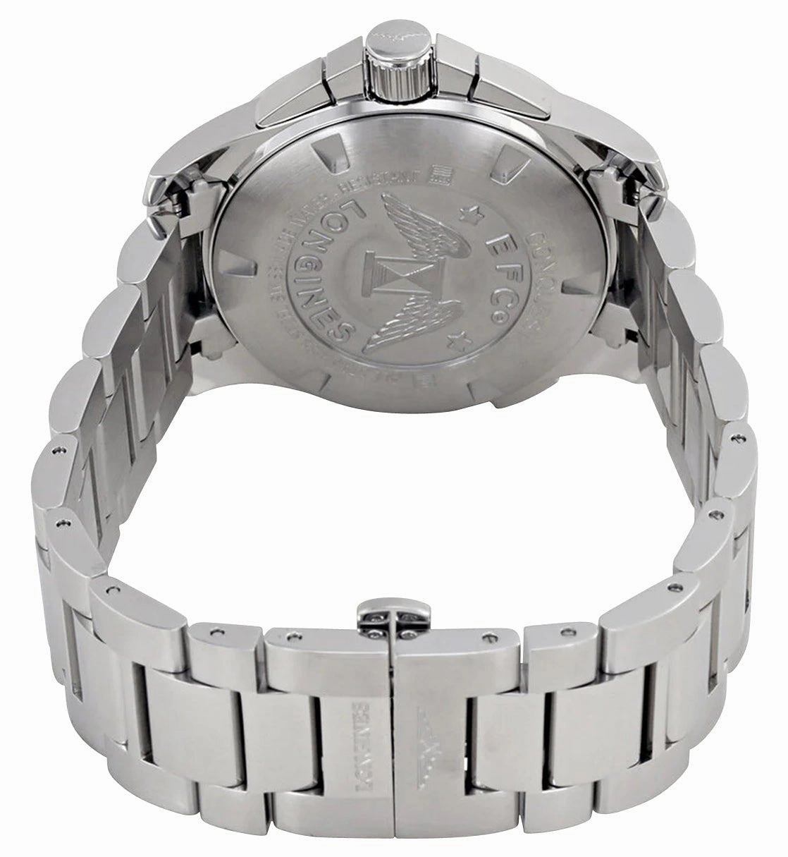 Longines Conquest Chronograph Stainless Steel Blue Dial Date Divers Quartz Mens Watch L3.702.4.96.6