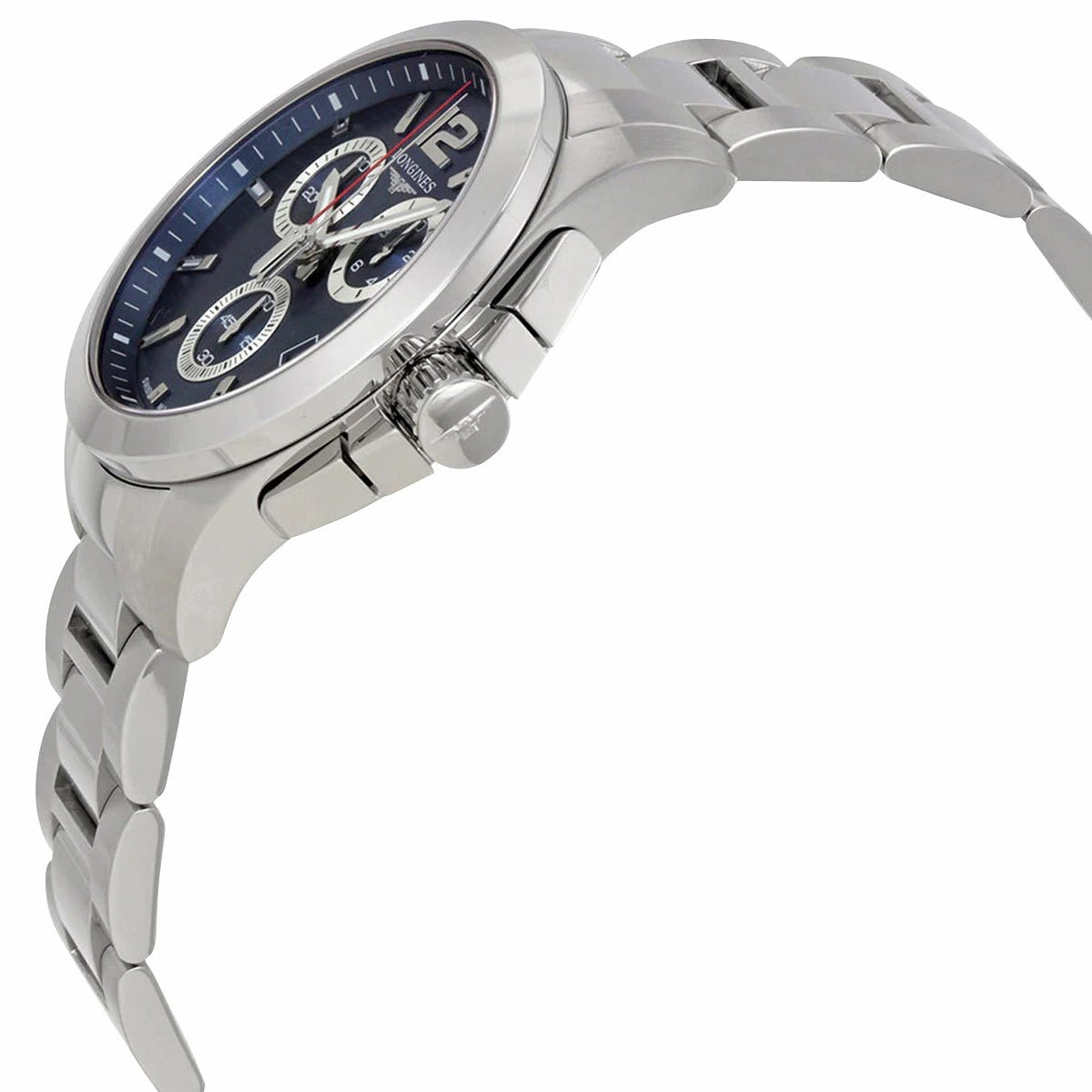 Longines Conquest Chronograph Stainless Steel Blue Dial Date Divers Quartz Mens Watch L3.702.4.96.6