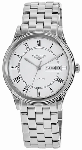 Longines Flagship Automatic Stainless Steel White Dial Day/Date Mens Watch L4.899.4.21.6