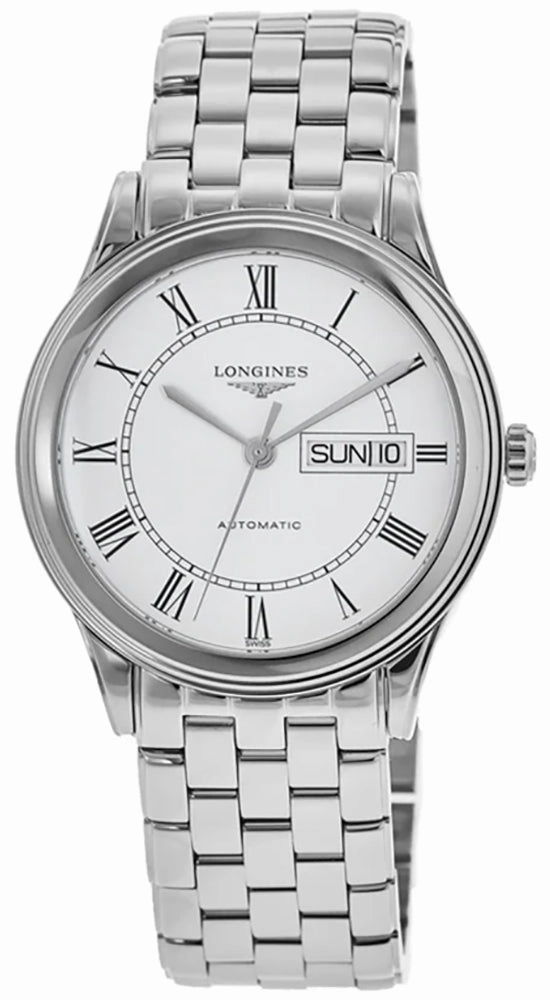 Longines Flagship Automatic Stainless Steel White Dial Day/Date Mens Watch L4.899.4.21.6