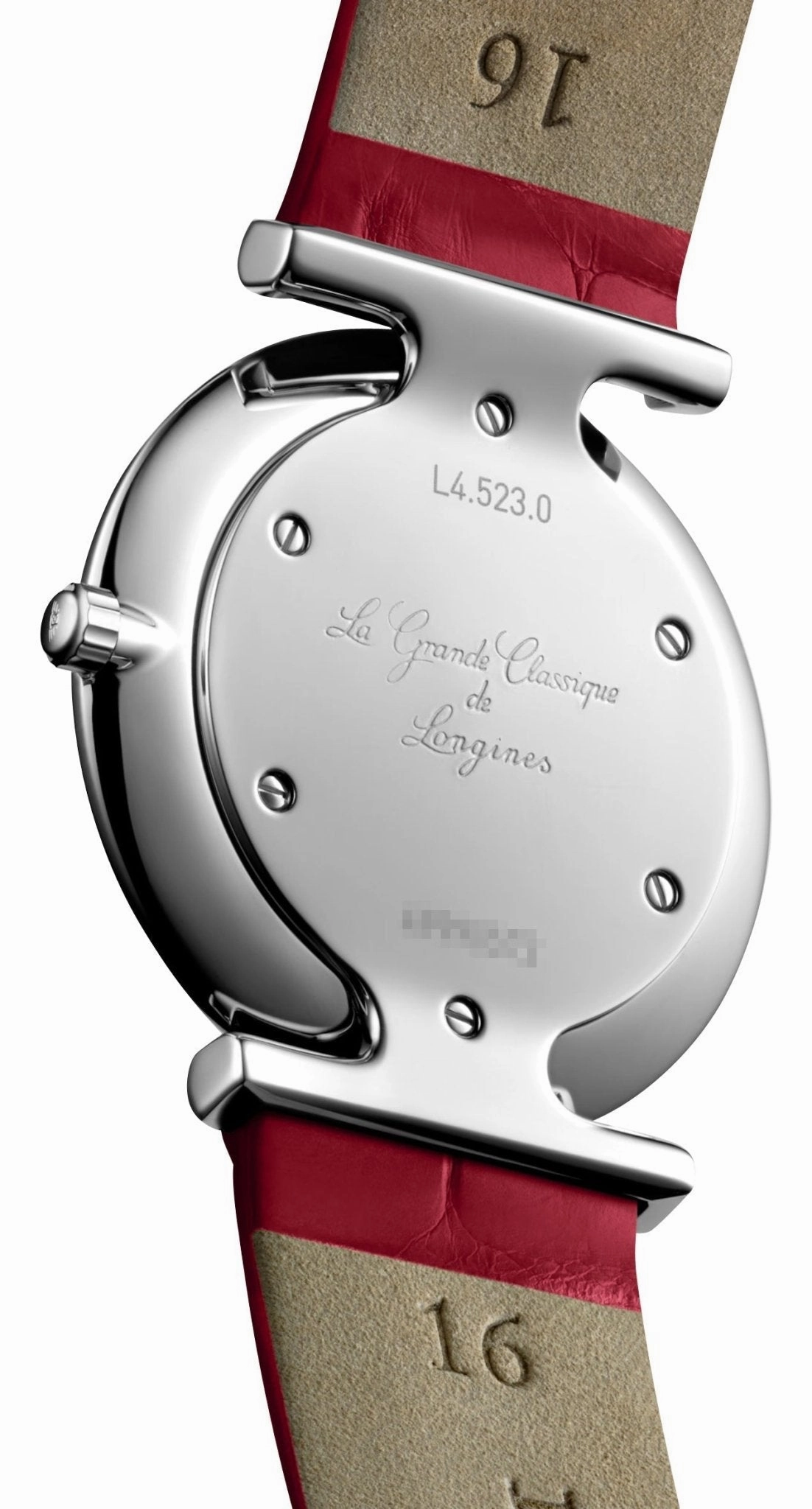Longines La Grande Classique Monochrome Stainless Steel Red Dial Red Leather Strap Diamonds Quartz Womens Watch L4.523.0.91.2