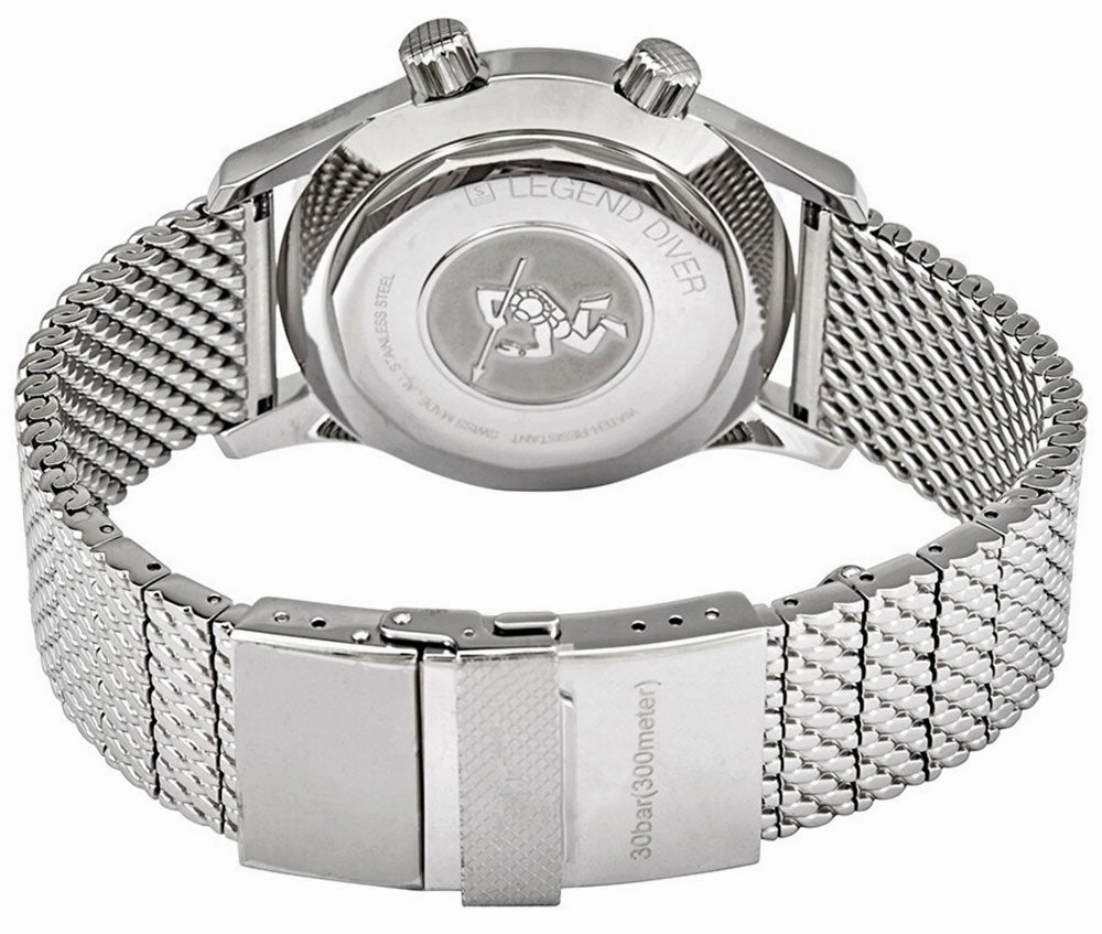 Longines Legend Diver Automatic Mesh Stainless Steel Black Dial Date Mens Watch L3.774.4.50.6