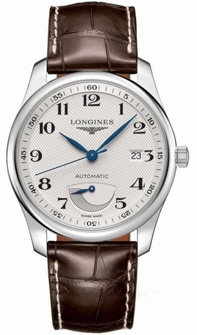 Longines Master Collection Automatic Stainless Steel Silver Dial Brown Leather Strap Date Power Reserve Mens Watch L2.908.4.78.3