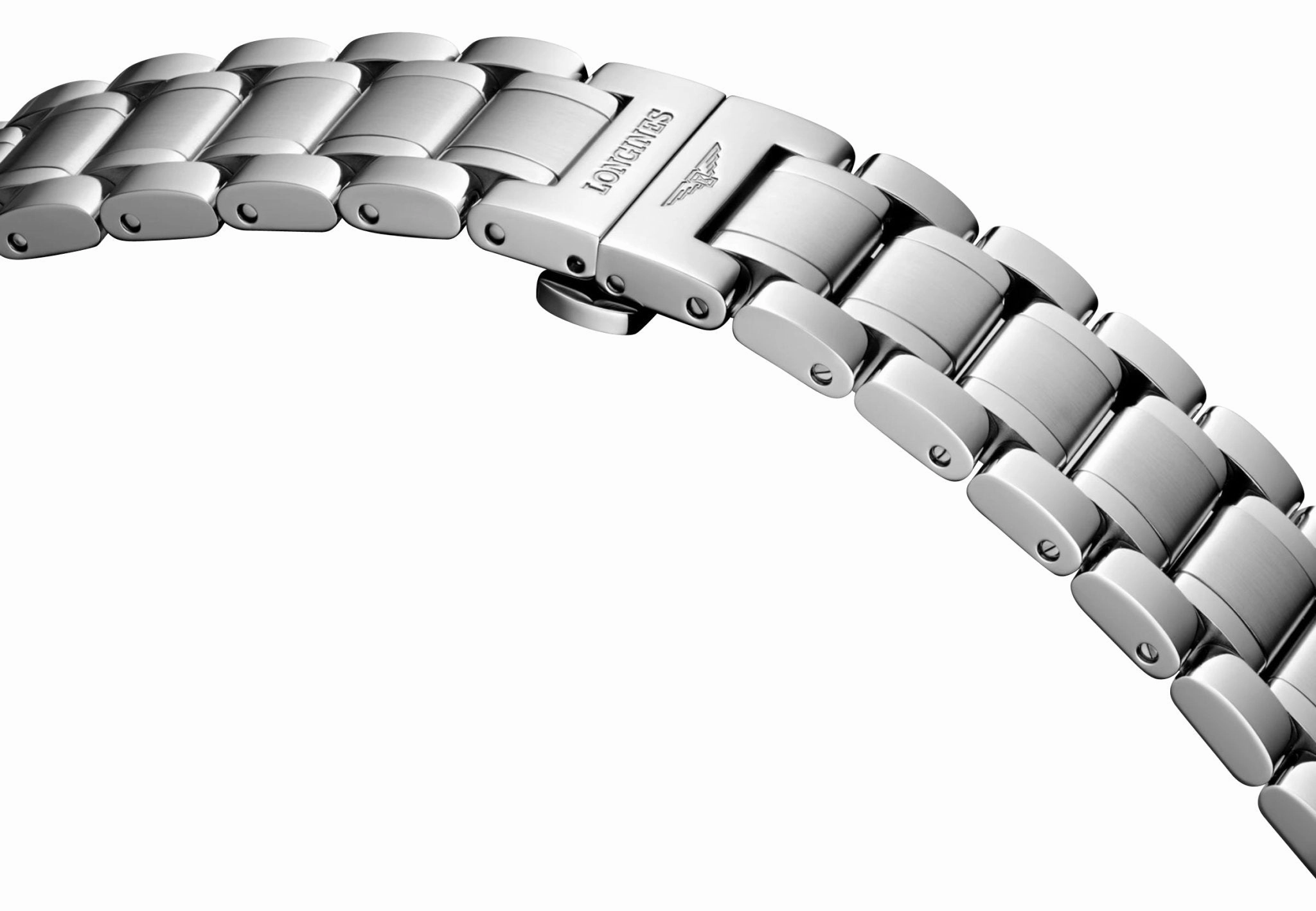 Longines Master Collection Complications Automatic Chronograph Stainless Steel Silver Dial Day/Date Month Moonphase Mens Watch L2.773.4.71.6