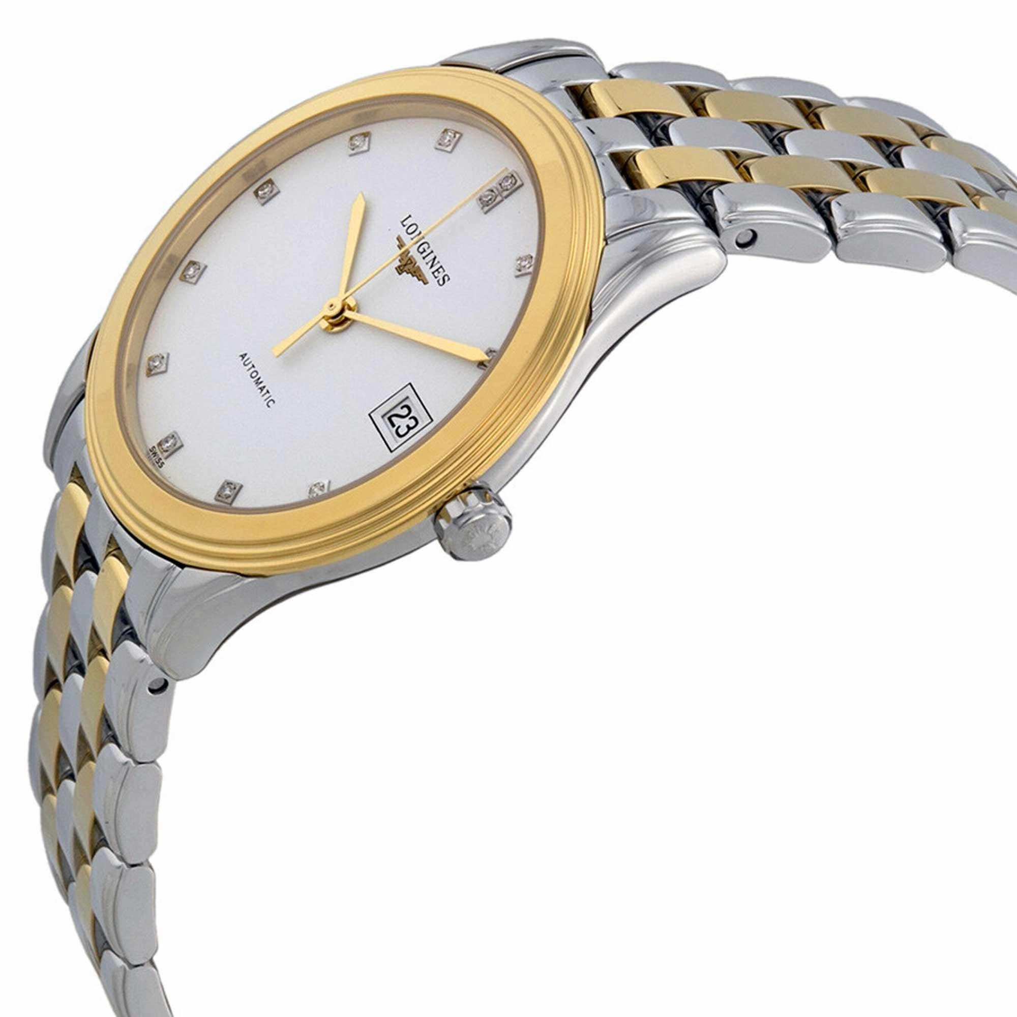 Longines Men's Automatic Watch - Flagship Two Tone Steel Bracelet Diamond | L47743277