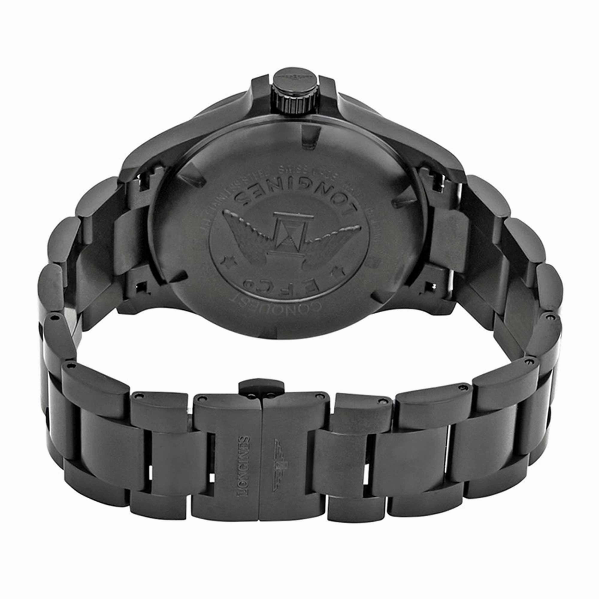 Longines Men's Watch - Conquest V.H.P. Date Display Black Steel Bracelet | L37162566