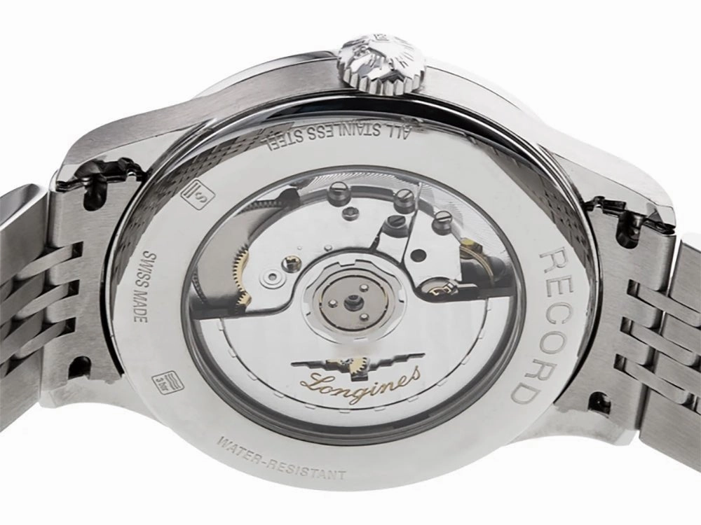 Longines Record Automatic COSC Stainless Steel Blue Dial Date Mens Watch L2.820.4.96.6