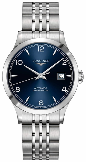 Longines Record Automatic COSC Stainless Steel Blue Dial Date Mens Watch L2.820.4.96.6
