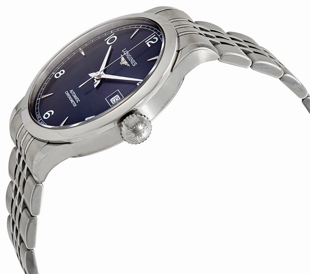 Longines Record Automatic COSC Stainless Steel Blue Dial Date Mens Watch L2.820.4.96.6