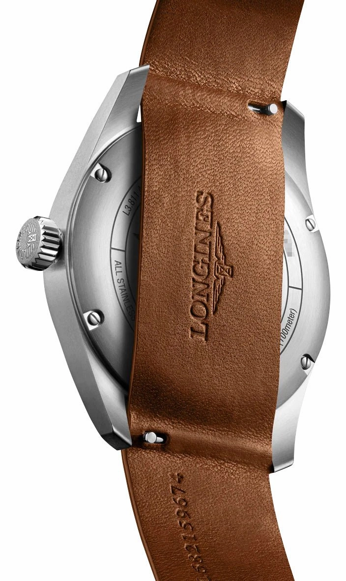 Longines Spirit Prestige Edition Automatic COSC Stainless Steel Silver Dial Interchangeable Brown Leather/NATO Strap Date Mens Watch L3.811.4.73.9