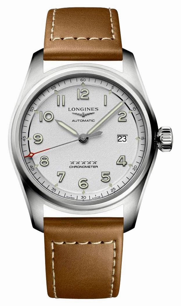 Longines Spirit Prestige Edition Automatic COSC Stainless Steel Silver Dial Interchangeable Brown Leather/NATO Strap Date Mens Watch L3.811.4.73.9