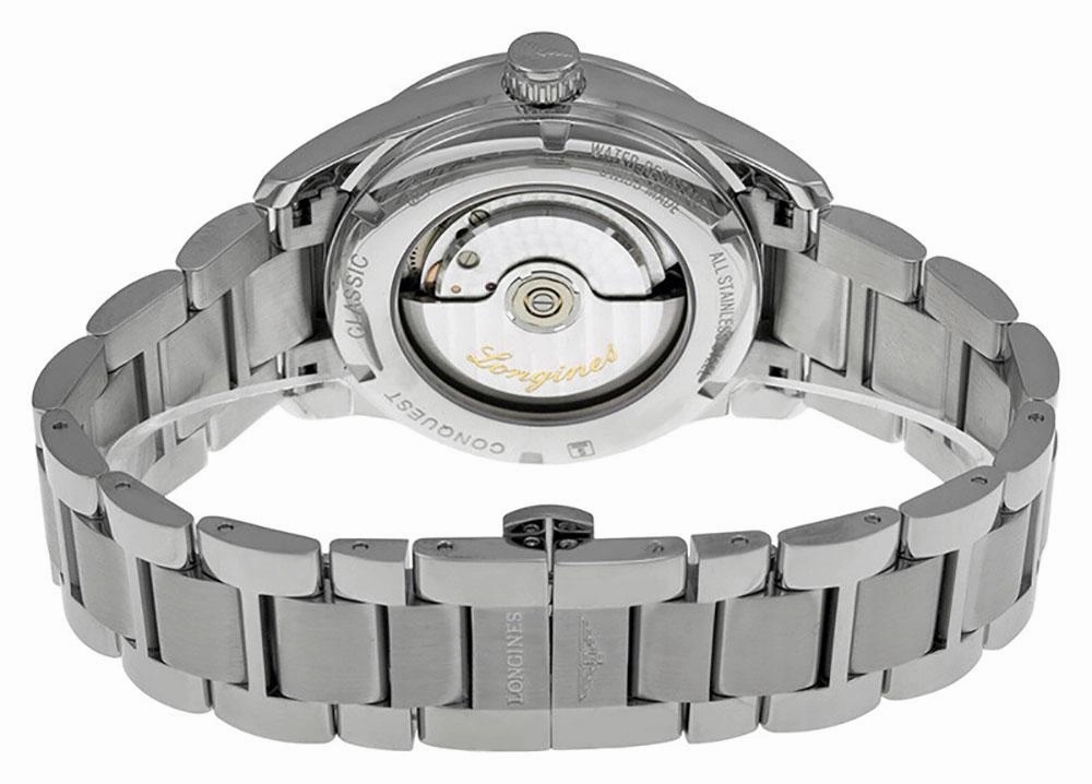 LonginesConquest Classic Automatic Stainless Steel Black Dial GMTDate Mens Watch L2.799.4.56.6