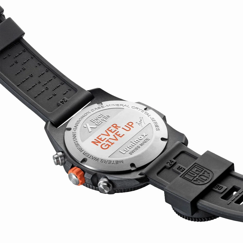 Luminox Bear Grylls Survival Chronograph CARBONOX Black Dial Black Rubber Strap Compass Date Divers Quartz Mens Watch XB.3782.MI