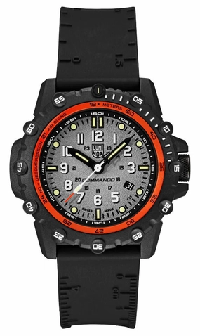 Luminox Commando Frogman CARBONOX Gray Dial Black Rubber Strap Date Divers Quartz Mens Watch XS.3301
