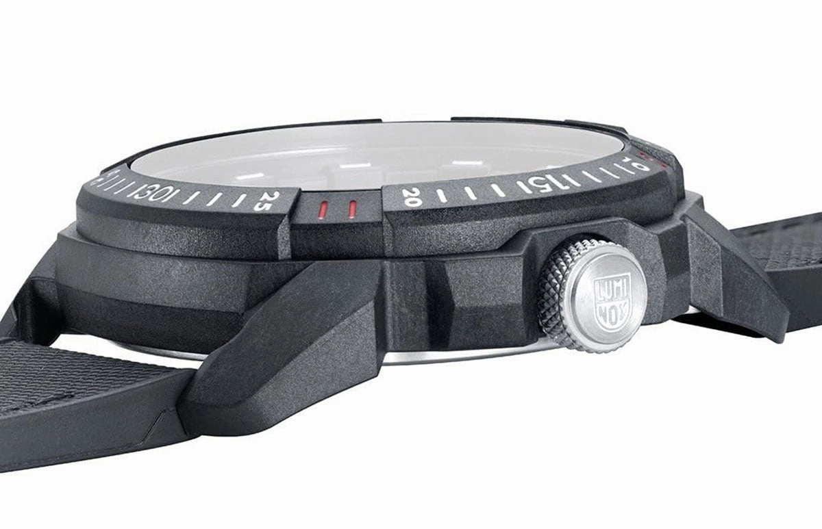 Luminox Ice-Sar Arctic CARBONOX Black Rubber & Textile Strap Black Dial Date Divers Quartz Mens Watch XL.1001