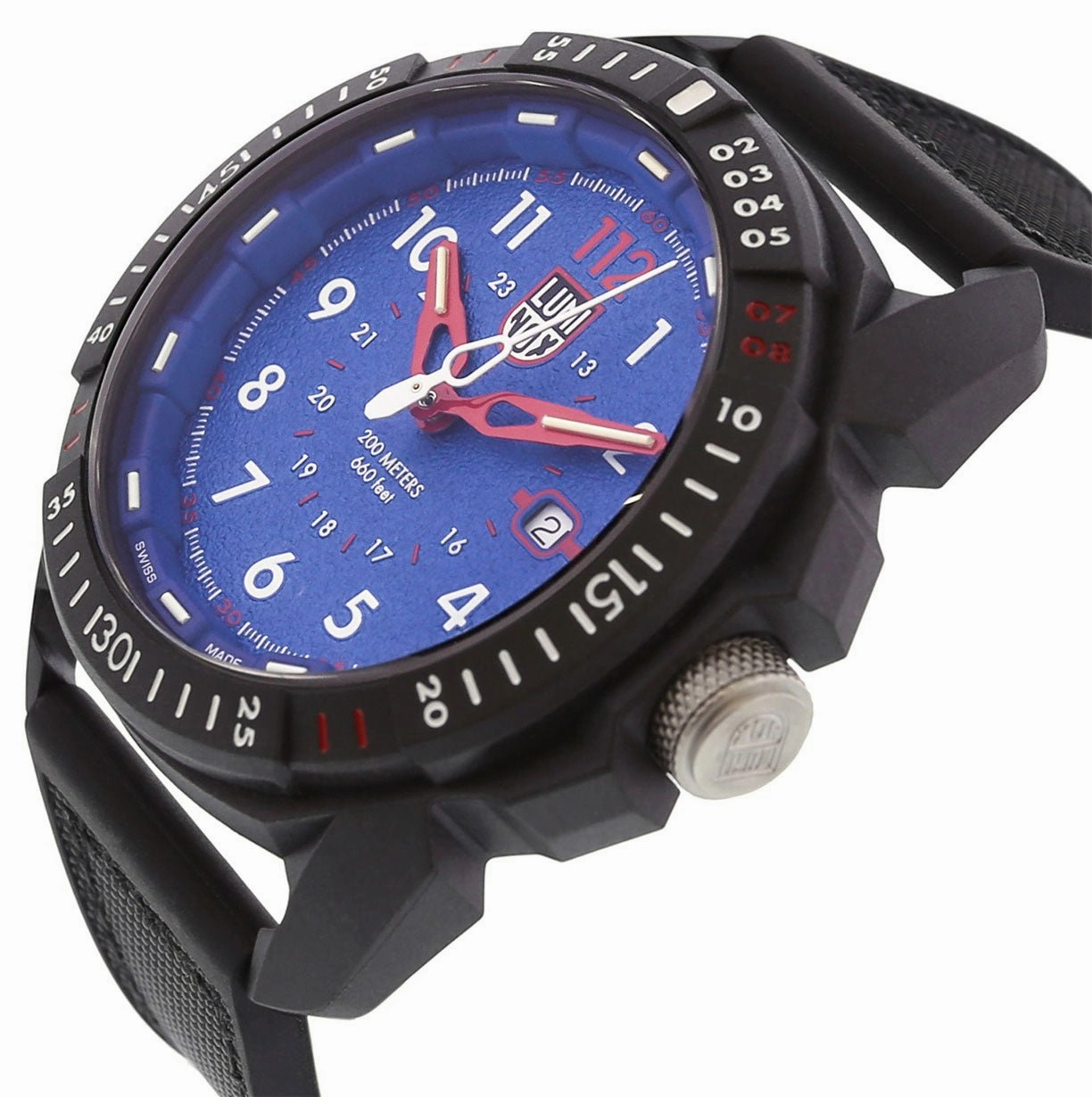 Luminox ICE-SAR Arctic CARBONOX Blue Dial Black Rubber Strap Date Divers Quartz Mens Watch XL.1003