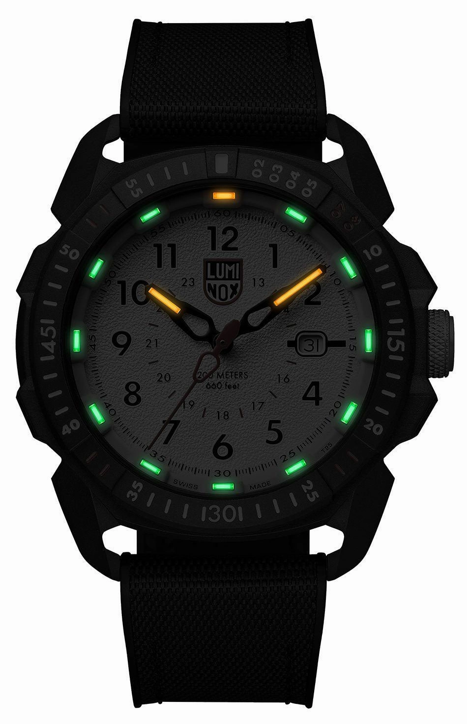 Luminox ICE-SAR Arctic CARBONOX White Dial Black Rubber Strap Date Divers Quartz Mens Watch XL.1007