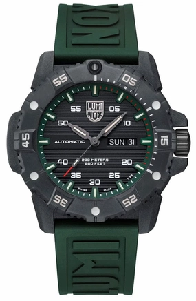 Luminox Master Carbon SEAL Automatic CARBONOX  Black Dial Green Rubber Strap Day/Date Divers Mens Watch XS.3877