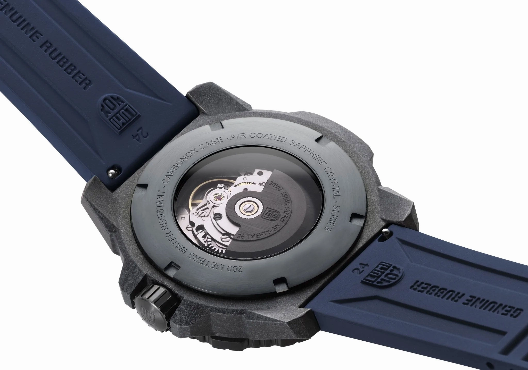 Luminox Master Carbon SEAL Automatic CARBONOX  Blue Dial Blue Rubber Strap Day/Date Divers Mens Watch XS.3863