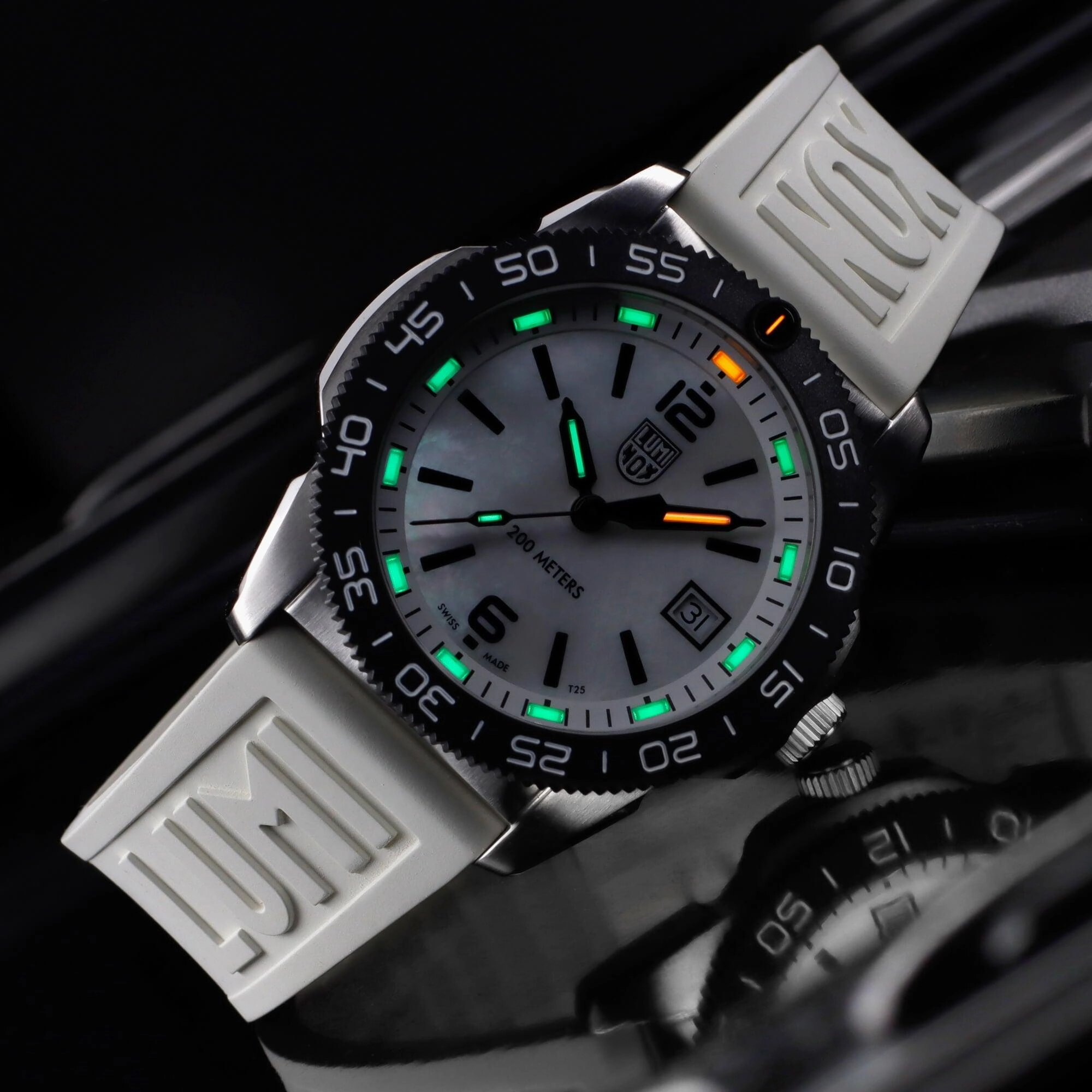 Luminox Men's Quartz Watch - Pacific Diver Ripple White Rubber Strap | 3128.M.SET