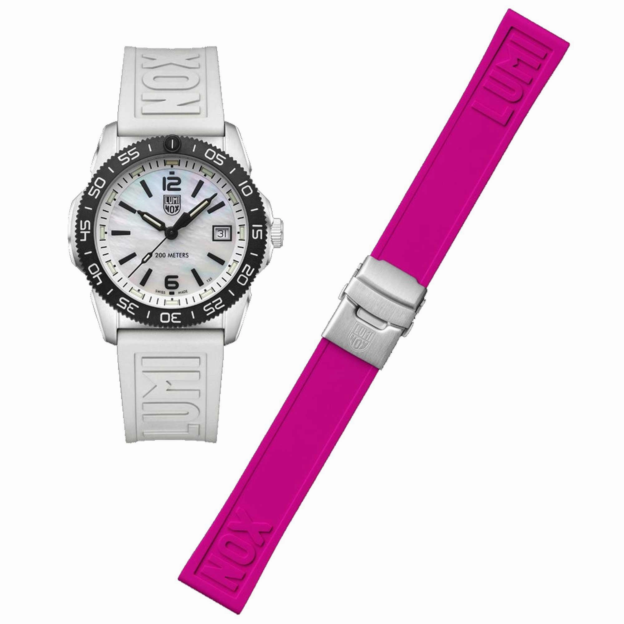 Luminox Men's Quartz Watch - Pacific Diver Ripple White Rubber Strap | 3128.M.SET