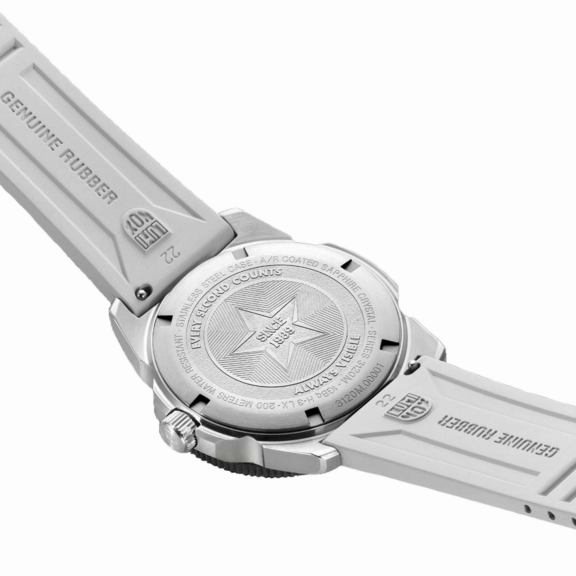 Luminox Men's Quartz Watch - Pacific Diver Ripple White Rubber Strap | 3128.M.SET