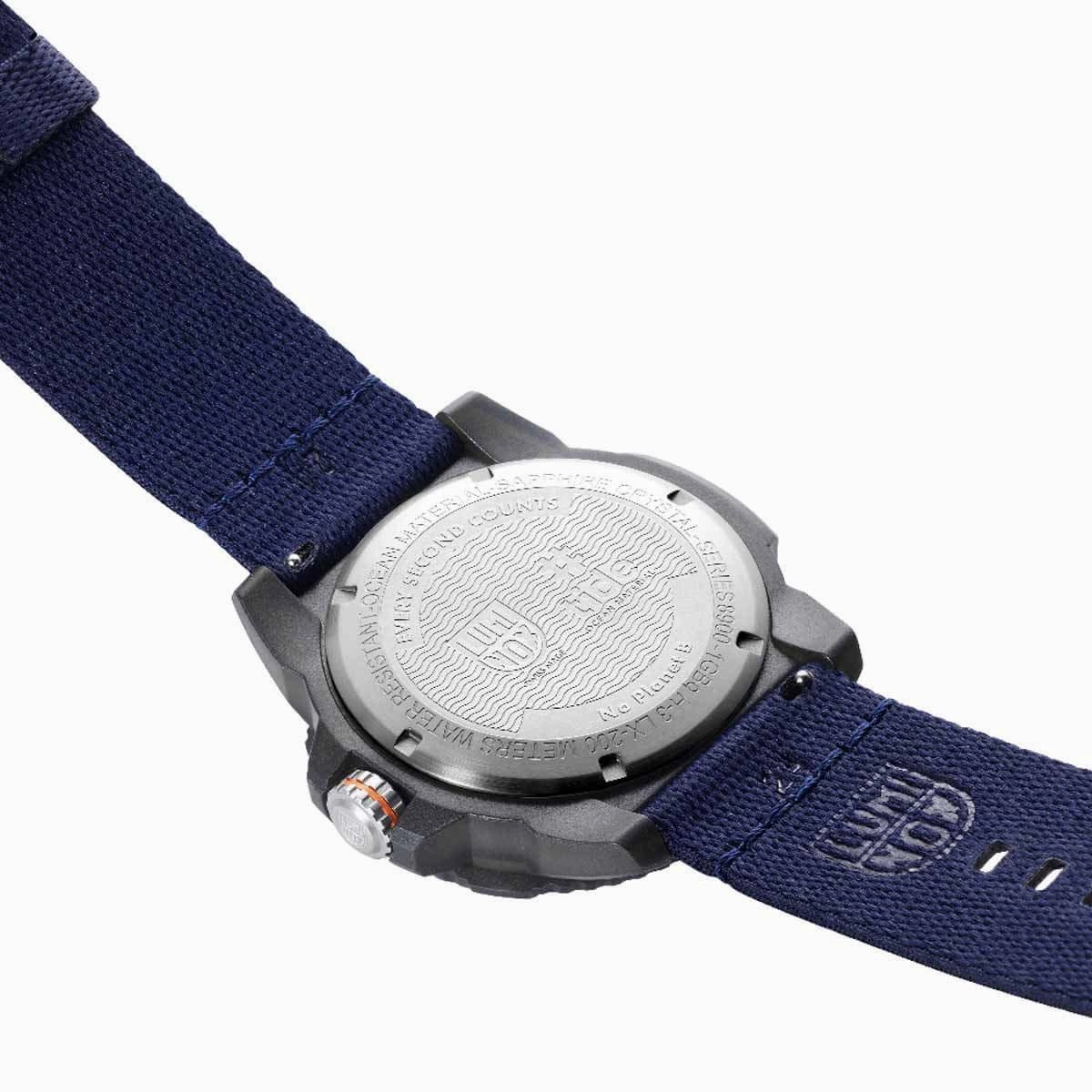 Luminox Men's Swiss Quartz Watch - Tide Eco Blue Dial Textile Strap Dive | 8903.ECO