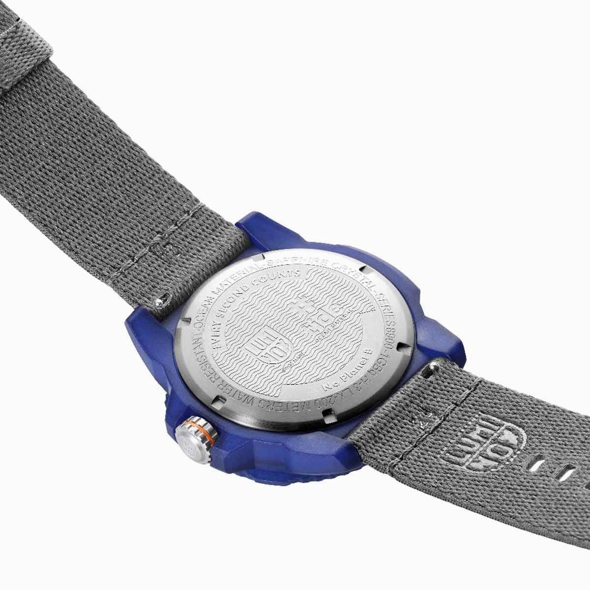 Luminox Men's Swiss Quartz Watch - Tide Eco Grey Dial Textile Strap Dive | 8902.ECO