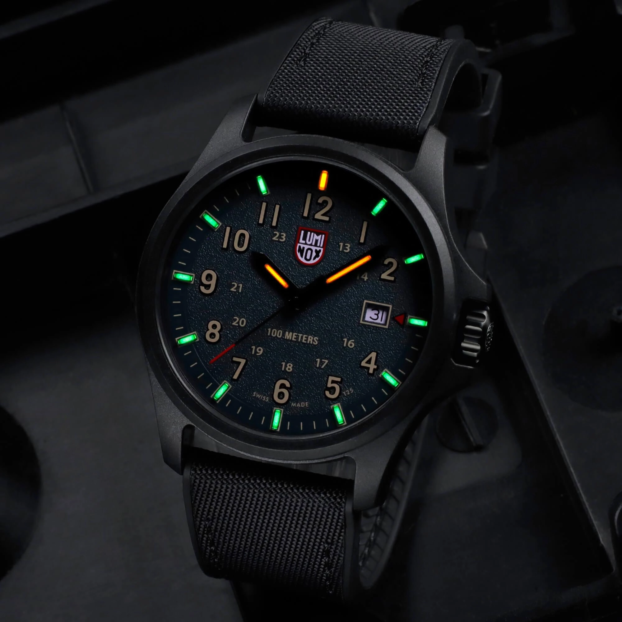 Luminox Men's Watch - Atacama Field Quartz Green Dial Black Rubber Strap | XL.1977