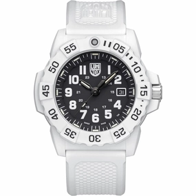 Luminox Men's Watch - Navy Seal Quartz Black Dial White Rubber Strap | XS.3507.WB