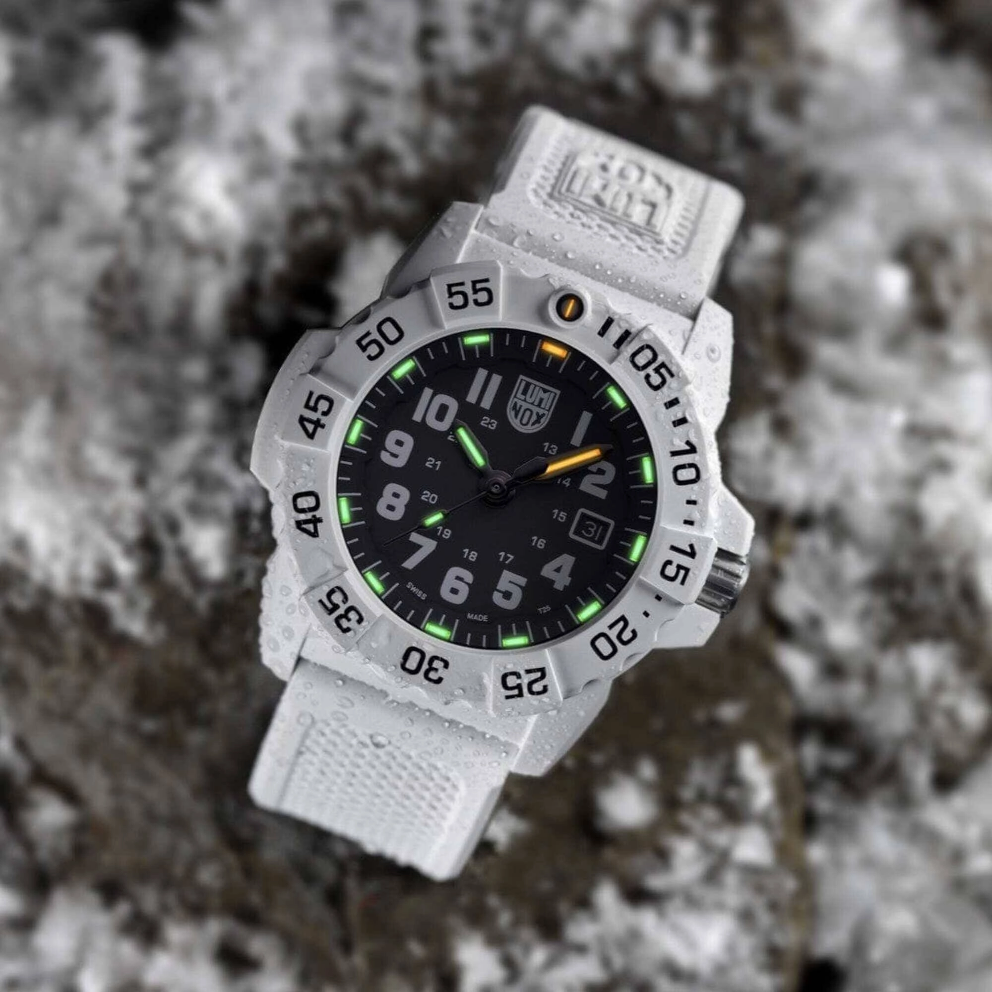 Luminox Men's Watch - Navy Seal Quartz Black Dial White Rubber Strap | XS.3507.WB