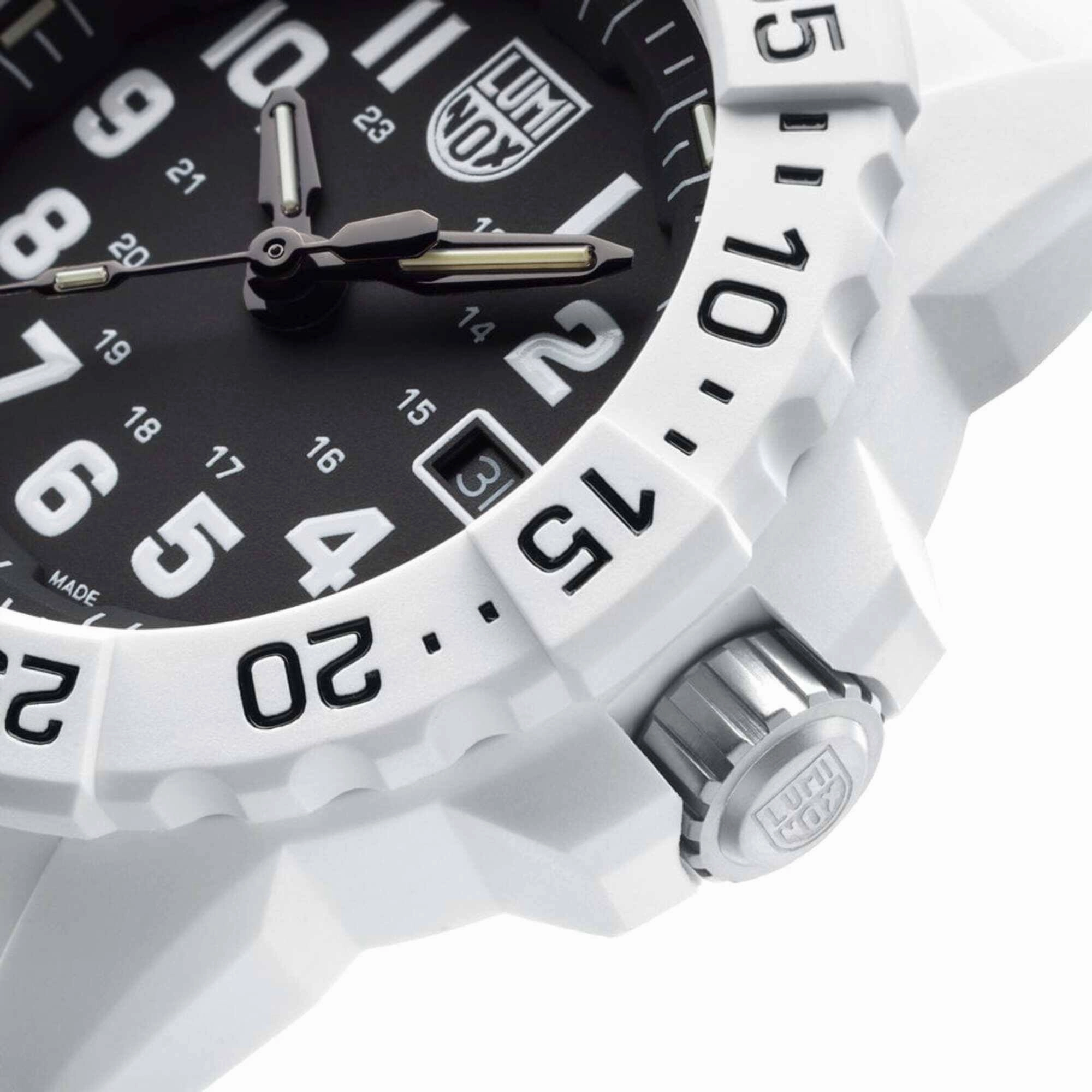 Luminox Men's Watch - Navy Seal Quartz Black Dial White Rubber Strap | XS.3507.WB