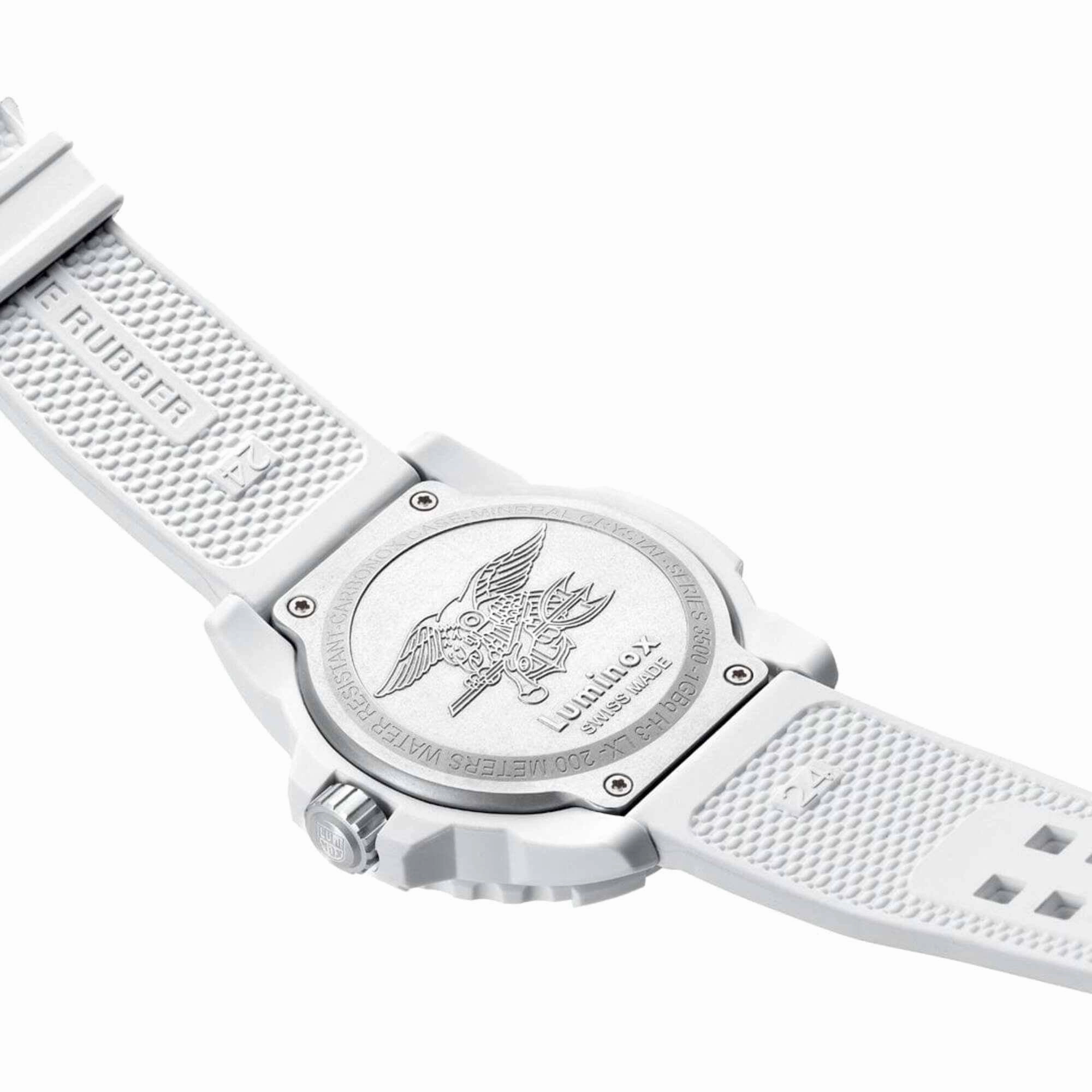 Luminox Men's Watch - Navy Seal Quartz Black Dial White Rubber Strap | XS.3507.WB