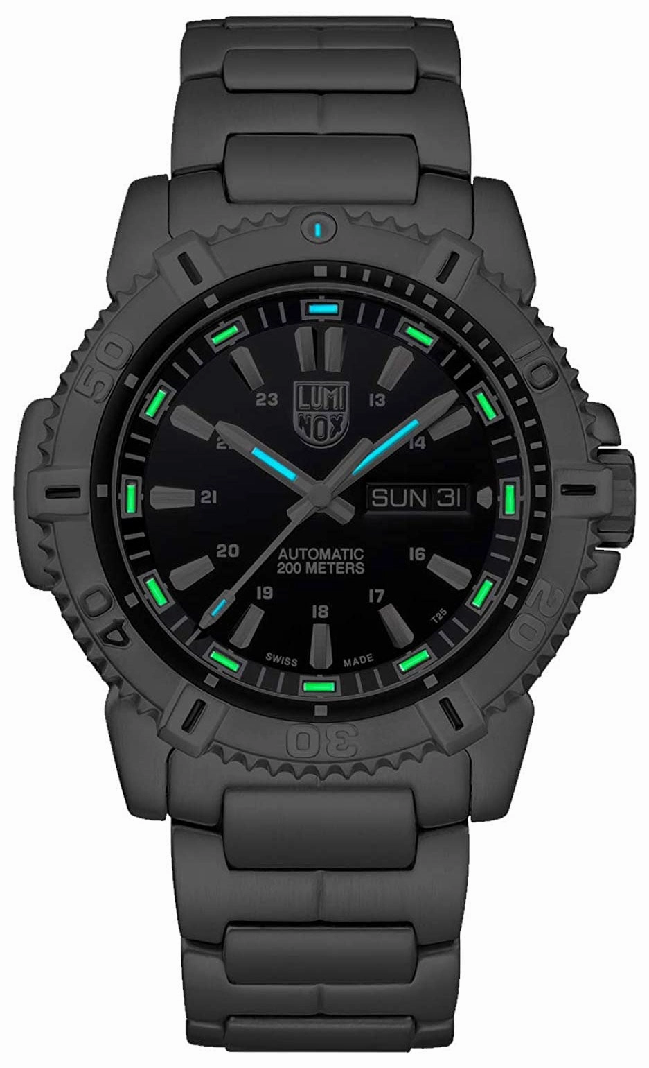 Luminox Modern Mariner Automatic Stainless Steel Black Dial Day/Date Divers Mens Watch XS.6502.NV