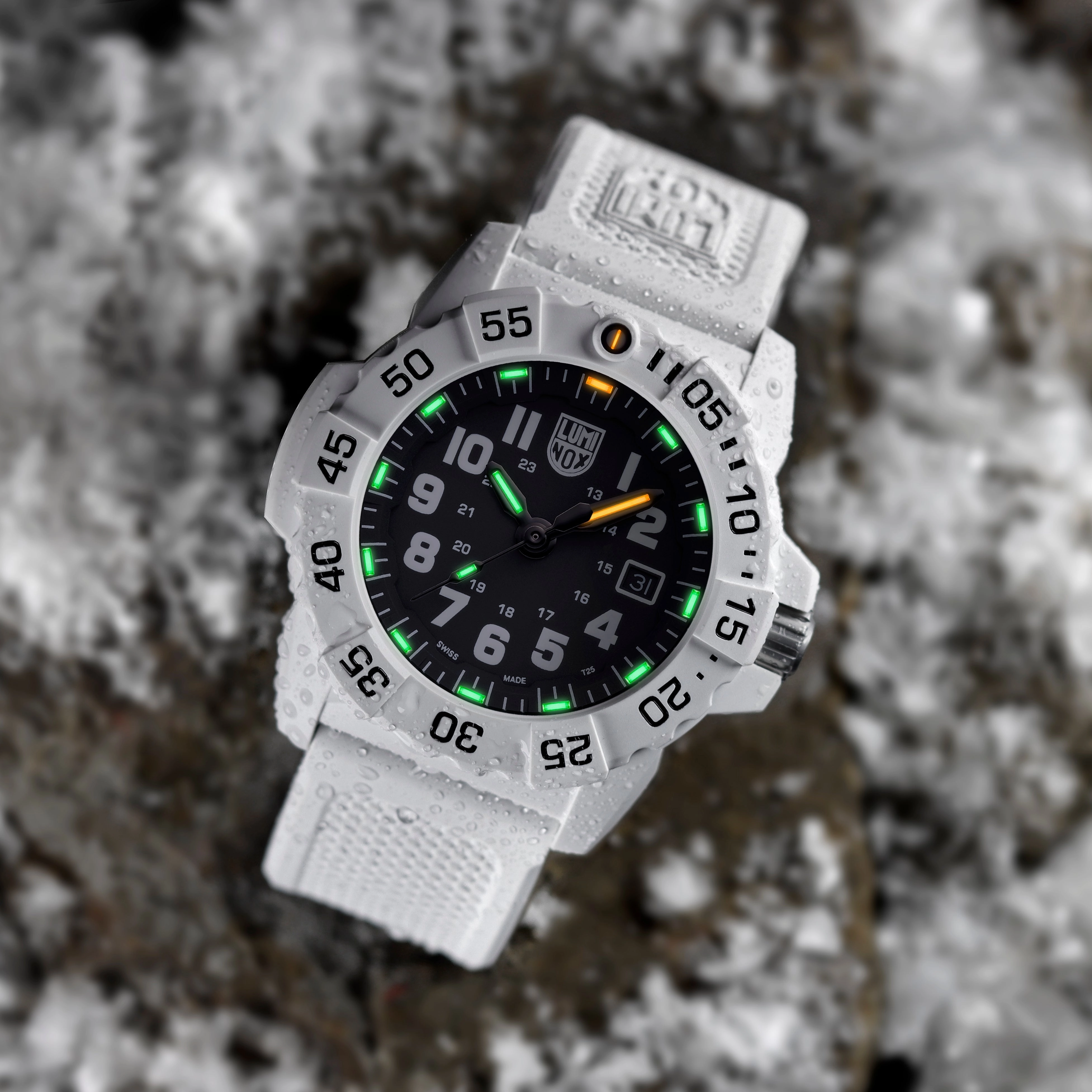 Luminox Navy Seal Arctic White Rubber Band Watch XS.3507.WB