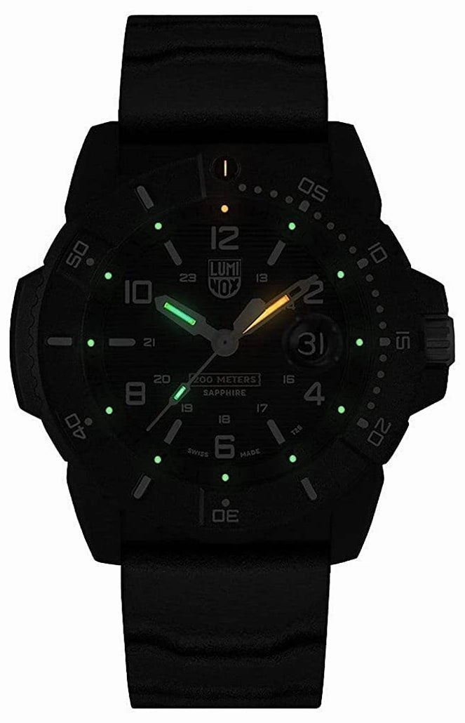 Luminox Navy SEAL CARBONOX Black Dial Black Rubber Strap Date Divers Quartz Mens Watch XS.3601