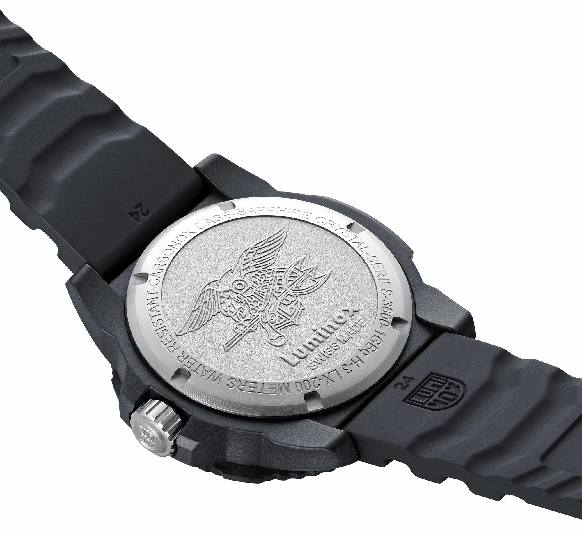 Luminox Navy SEAL CARBONOX Black Dial Black Rubber Strap Date Divers Quartz Mens Watch XS.3615