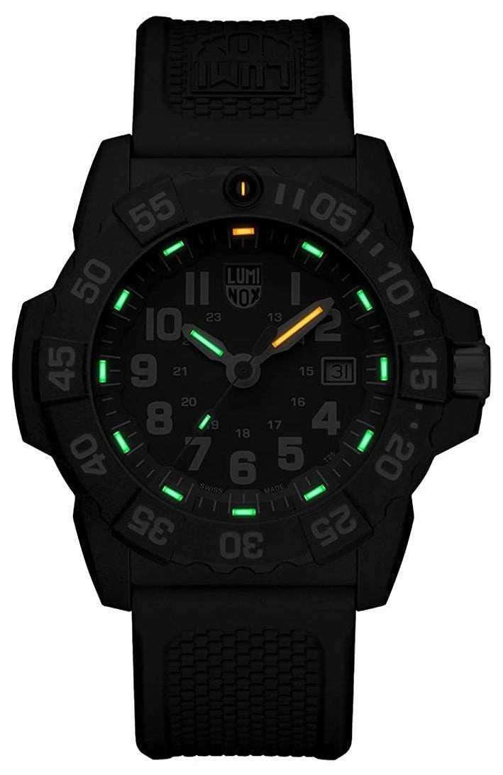 Luminox Navy SEAL CARBONOX Blue Dial Black Rubber Strap Date Divers Quartz Mens Watch XS.3503.F