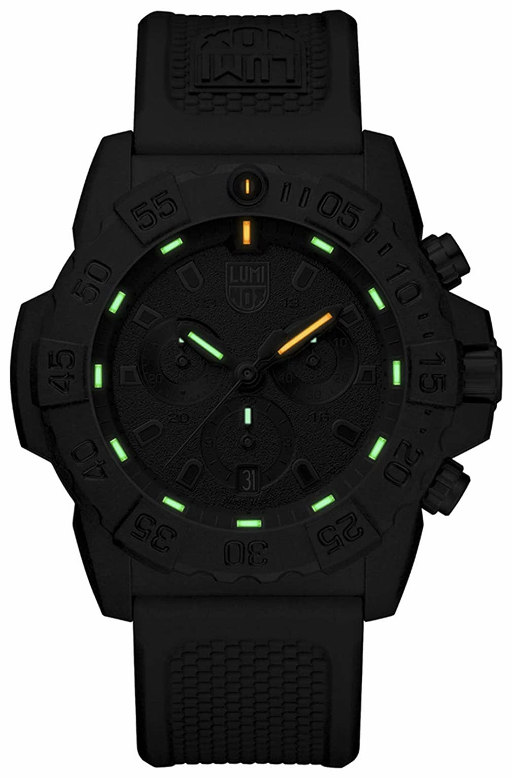 Luminox Navy SEAL Chronograph CARBONOX Black Dial Black Rubber Strap Date Divers Quartz Mens Watch XS.3581.BO